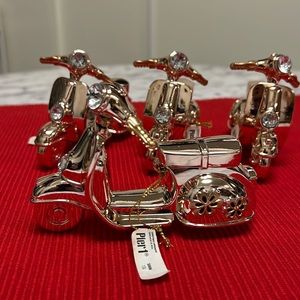 NWT Pier 1 Rose Gold Scooter Christmas Ornaments (4)